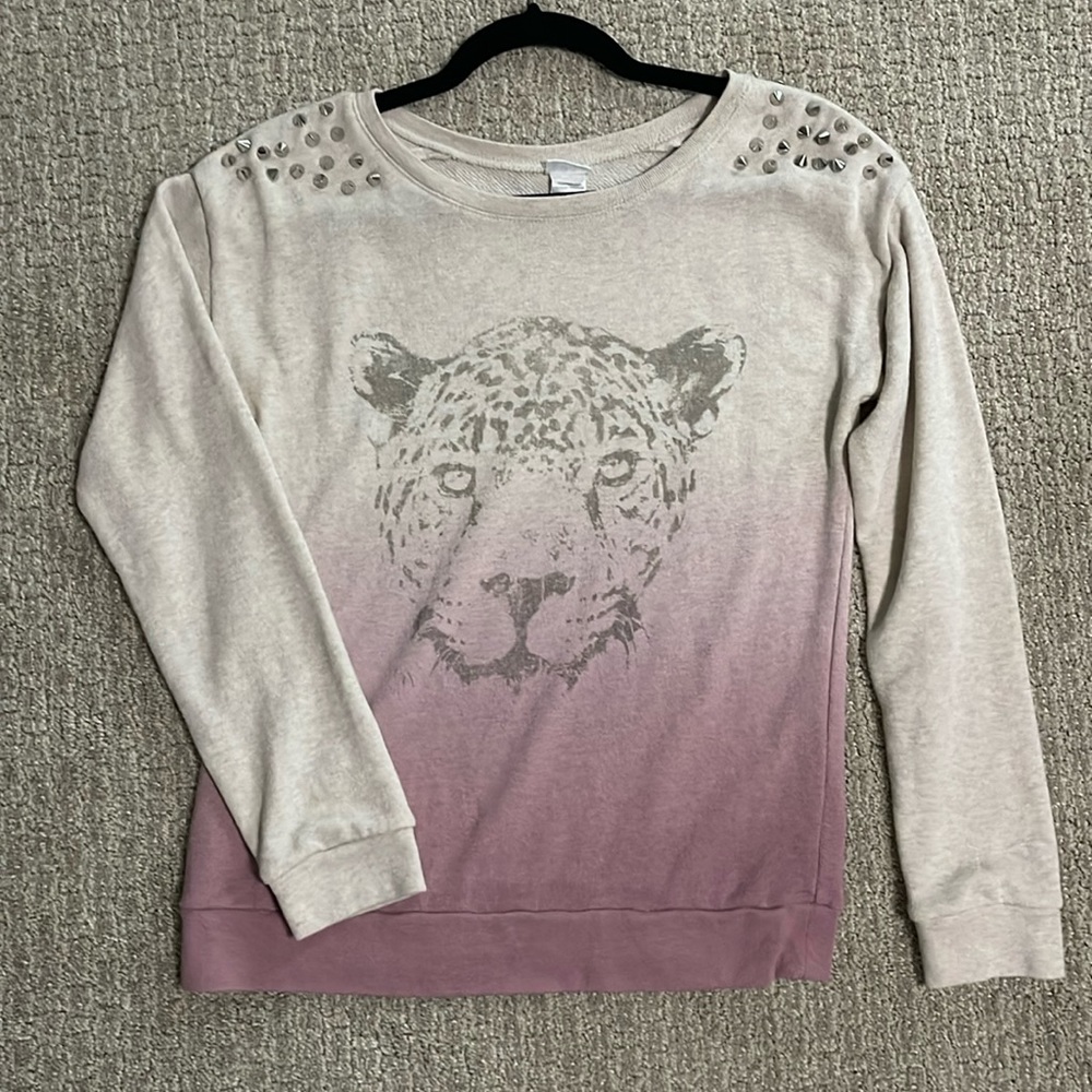 Word of Mouth Tiger sweatshirt with metal studs size M